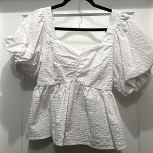 White cropped blouse